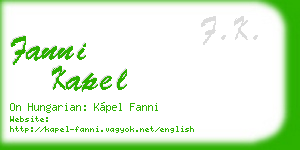 fanni kapel business card